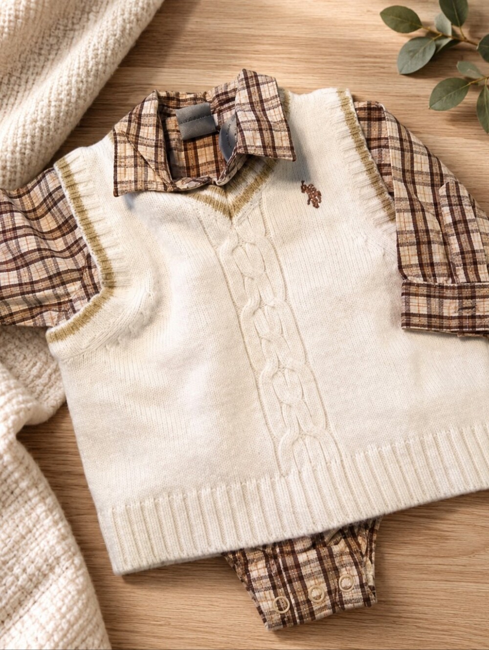 Size 0-3 months U.S. Polo Assn. Matching set shirt vest